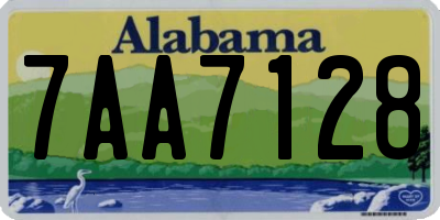 AL license plate 7AA7128