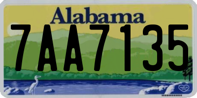 AL license plate 7AA7135