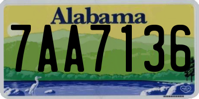 AL license plate 7AA7136