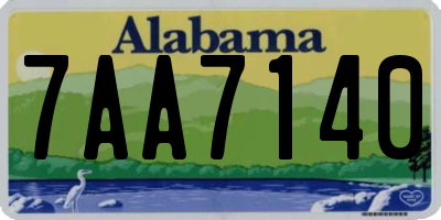 AL license plate 7AA7140