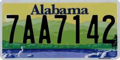 AL license plate 7AA7142