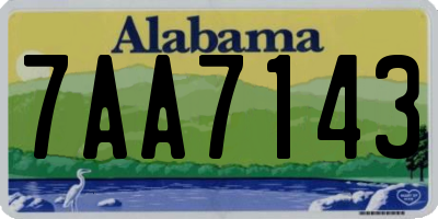 AL license plate 7AA7143