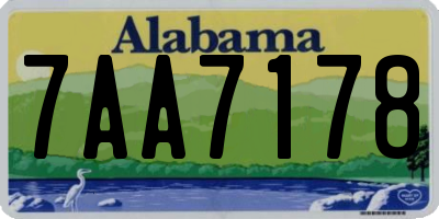 AL license plate 7AA7178