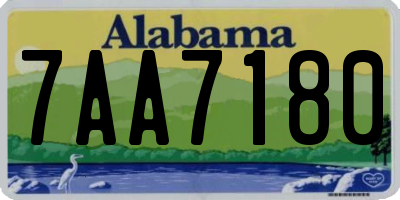 AL license plate 7AA7180