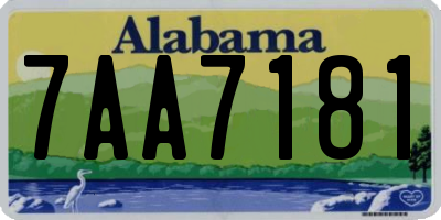 AL license plate 7AA7181