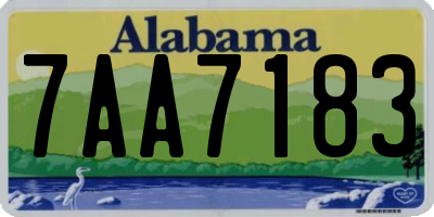AL license plate 7AA7183