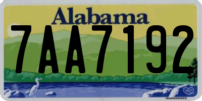 AL license plate 7AA7192