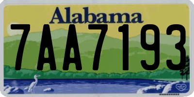 AL license plate 7AA7193