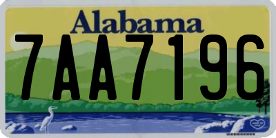 AL license plate 7AA7196