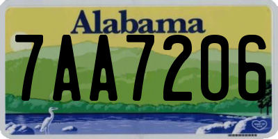 AL license plate 7AA7206