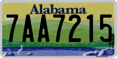 AL license plate 7AA7215