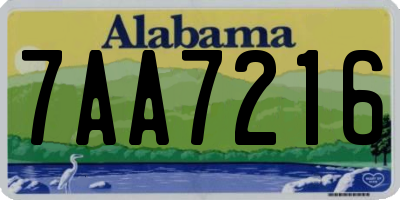 AL license plate 7AA7216