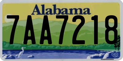 AL license plate 7AA7218