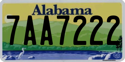 AL license plate 7AA7222