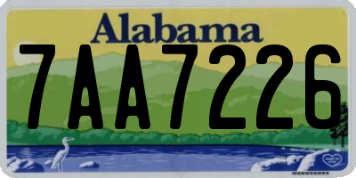 AL license plate 7AA7226