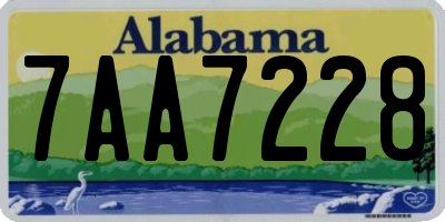 AL license plate 7AA7228