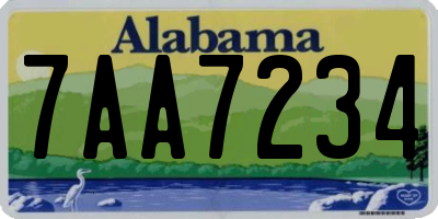 AL license plate 7AA7234
