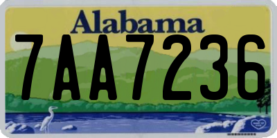 AL license plate 7AA7236
