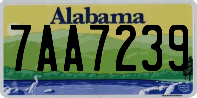 AL license plate 7AA7239