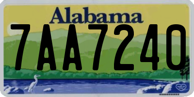 AL license plate 7AA7240