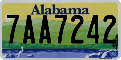 AL license plate 7AA7242