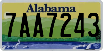 AL license plate 7AA7243
