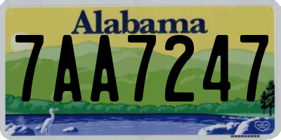 AL license plate 7AA7247