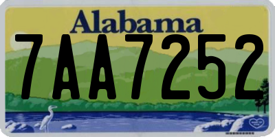 AL license plate 7AA7252