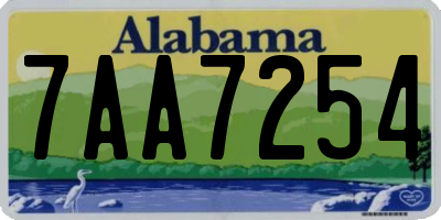 AL license plate 7AA7254
