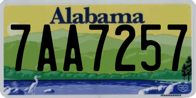 AL license plate 7AA7257