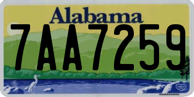 AL license plate 7AA7259