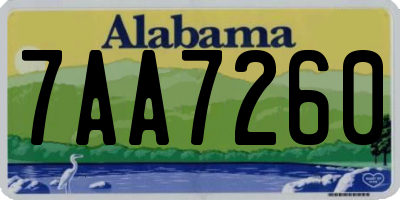 AL license plate 7AA7260