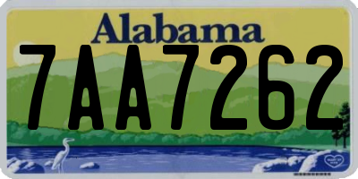 AL license plate 7AA7262