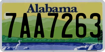 AL license plate 7AA7263