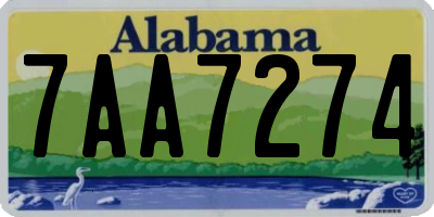 AL license plate 7AA7274