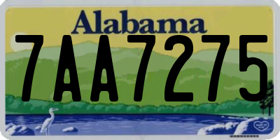 AL license plate 7AA7275