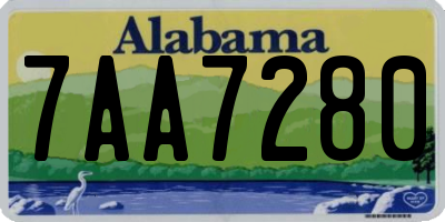 AL license plate 7AA7280