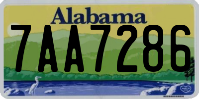 AL license plate 7AA7286