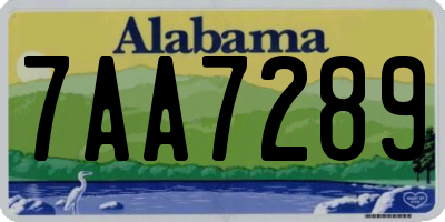 AL license plate 7AA7289