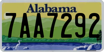 AL license plate 7AA7292