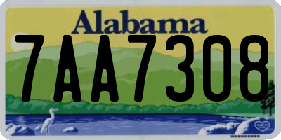 AL license plate 7AA7308