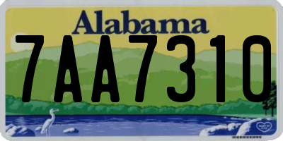 AL license plate 7AA7310