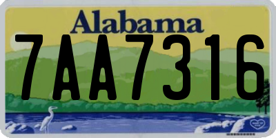 AL license plate 7AA7316
