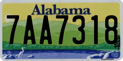 AL license plate 7AA7318