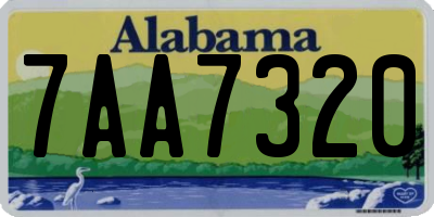 AL license plate 7AA7320