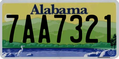 AL license plate 7AA7321
