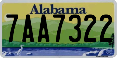 AL license plate 7AA7322