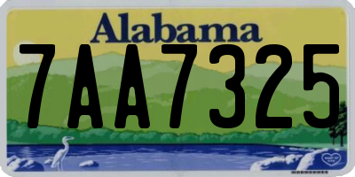 AL license plate 7AA7325