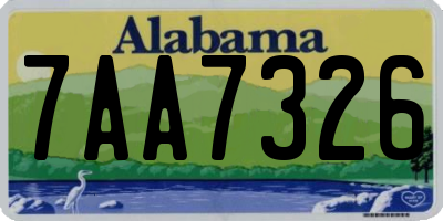 AL license plate 7AA7326