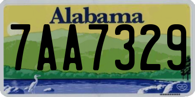 AL license plate 7AA7329